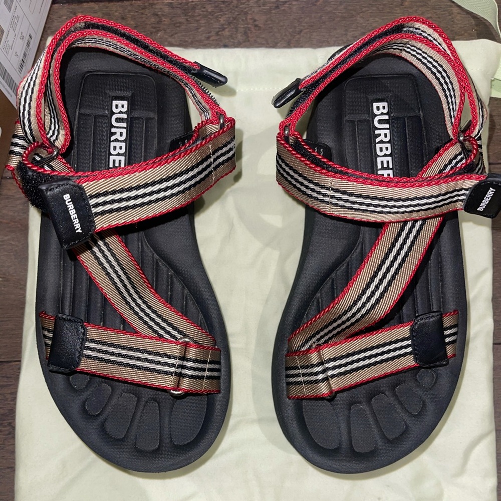 Patterson Icon Stripe Strappy Platform Sandal In Archive Beige